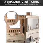 Stainless Steel Portable Wood Burning Stove with Oven & Camping Table, 6 Chimney Pipe for Outdoor Camping, Cooking, Tents, BBQ, Hiking, Fishing, Backpacking