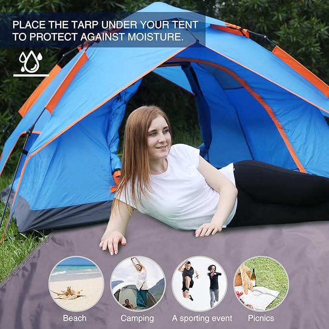 REDCAMP Waterproof Camping Tent Tarp - 36"x83", 4 in 1 Multifunctional Tent Footprint for Camping, Hiking and Survival Gear, Lightweight and Compact