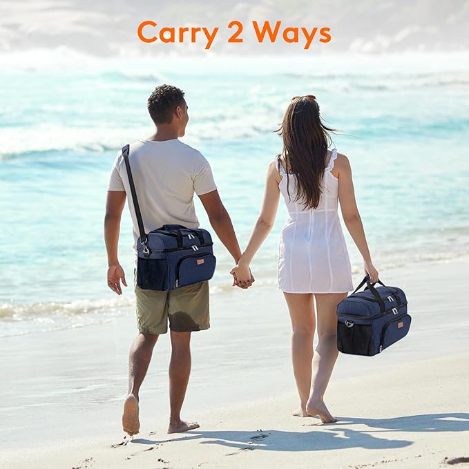 Lifewit Insulated Cooler Bag, 32/48 Can Large Leakproof Beach Cooler, Lightweight Portable Double Layer Soft-Sided Travel Ice Chest for Camping, Kayaking, Road Trips, Grocery Shopping