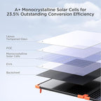 200 watt Portable Solar Panel with 20A PWM Controller,RV Essentials,12V Solar Battery Charger for Power Station,23.5% High Efficiency IP68 Waterproof 4 Kickstands for Camping RV Hurricane