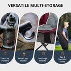 Oversized Camping Chair for Large Adults Heavy Duty 400 lbs Capacity, Comfortable Padded Folding Lawn Chair with Back & Headrest Support and Cup Holder, Portable Outdoor Chair with Carry Bag