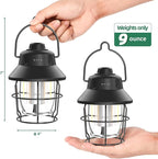 Rechargeable LED Camping Lantern, Mini Retro Portable Waterproof Lantern, 1000LM, 3 Light Modes (2700-6500K) Stepless Dimming Brightness, Hanging Tent Light for Camping, Power Outages