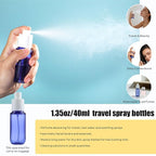 Leakproof Travel Shampoo Bottles for Toiletries TSA Approved Travel Size Toiletries Bottles, 3.4oz Refillable Squeeze Containers Set with Spray Bottle -5 Pack