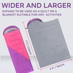 Clostnature Sleeping Bag for Adults and Kids - Lightweight Camping Sleeping Bag for Girls, Boys, Youths, Ultralight Backpacking Sleeping Bag for Cold Weather - Compression Sack Included(Left Zipper)