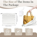 Vonty 3 Pack Silky Dust Bags for Shoes and Purses, Satin Drawstring Bag for HandBags Boots - White Shoe Bag Silk Dust Cover Bag Protector Travel Storage Pouch(19.6 x 15.7 In)