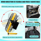 12 Inch Solar Panel Powered Fan, 2 in 1 Solar Panel or AC Charger Powered Fan 12W 9V Portable for Chicken Coop Greenhouse Household Exhaust Camping Travel Outdoor (Yellow)