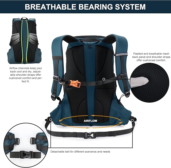 MOUNTAINTOP Hiking Backpack 35L Travel Backpack Lightweight Daypack for Men&Women Outdoor Camping