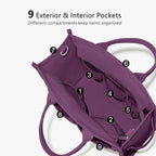 TOPDesign Heavy-Duty Canvas Tote Bag for Women, Adjustable Crossbody/Shoulder Handbag with 9 Pockets, Everything Tote