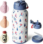 BOTTLE BOTTLE 32oz Insulated Water Bottle Stainless Steel Sport Water Bottle with Straw Dual-use Lid Design for Gym with Pill Box