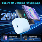 Super Fast Charger Type C, 25W USB C Wall Charger Fast Charging for Samsung Galaxy S26 Ultra/S26/S26+/S25 Ultra/S25/24 Ultra/S24/S23 Ultra/S22 Ultra with 10FT Long Android Type C Charger Cable 2Pack
