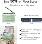 Hanke 24 Inch Checked Luggage PC Hard Shell luggage Top Opening Aluminum Frame Travel Luggage Suitcases with Wheels for Woman Men.(Bamboo Green)