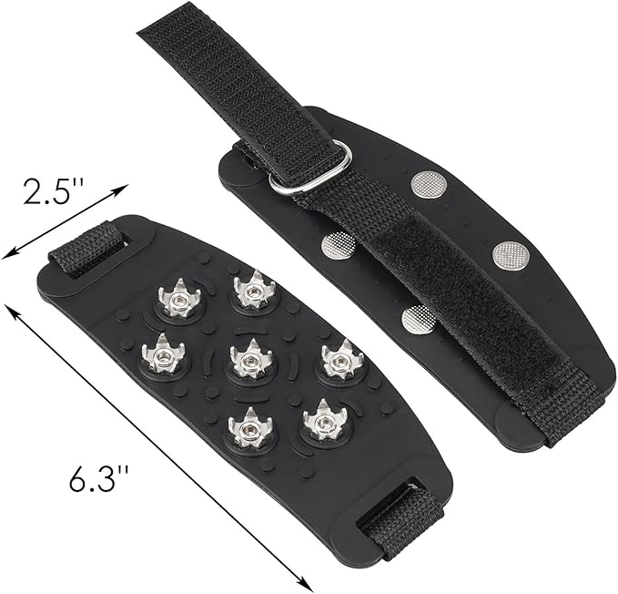 Crampon Traction Cleats Anti-Skid Traction Grips Crampons Spikes 7 Point Cleats for Footwear for Walking, Jogging, Hiking, Mountaineering Ice Snow Grips