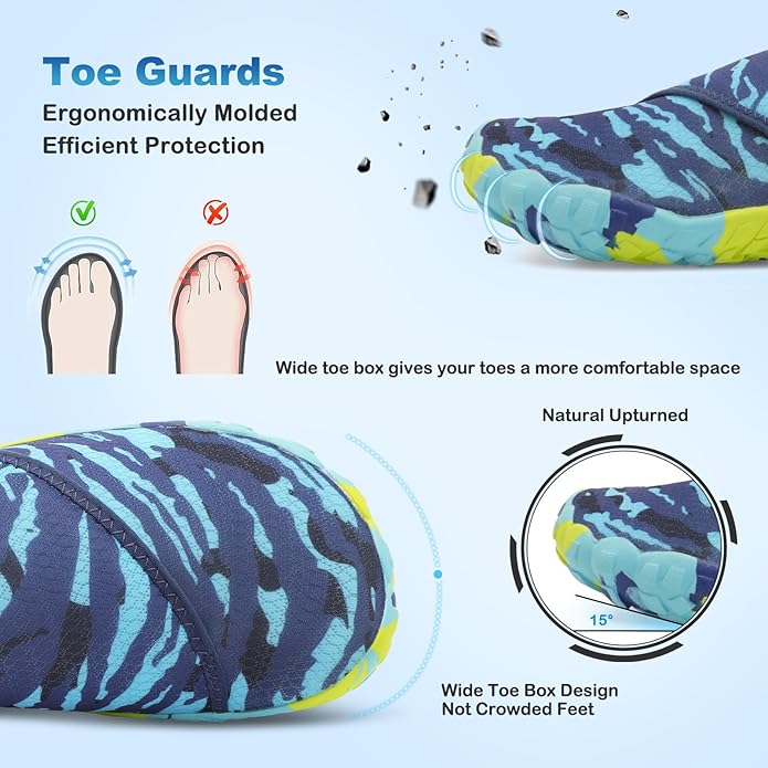 L-RUN Barefoot Water Shoes Women Mens Aqua Sock Athletic Hiking Water Sports Shoes for Swim Beach Pool Sand Diving Walking