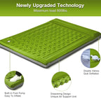 Double Sleeping Pad Camping, Self Inflating 6'' Extra-Thick 2 Person Pillow Built-in Foot Pump Waterproof Inflatable Sleeping Mat Backpacking, Tent, Hiking, Portable Camping Pad