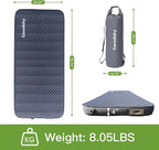 4" Ultra-Thick Single Self-Inflating Sleeping Pad with 3-in-1 Rechargeable Pump, Air Adjustable Foam Camping Mattress, Fast Inflate & Deflate 9.5R Heavy-Duty Camping Mat for Car, Van, Rooftop Tent