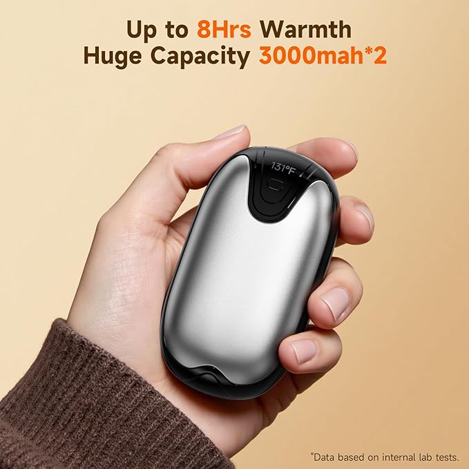 4 Pack Hand Warmers Rechargeable, 3 s Fast Heating USB 2 in 1 Pocket Hand Warmer, 3-Settings Outdoor/Indoor/Camping/Warm Gifts for Women MenKids （Write Black）