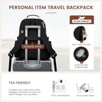 LOVEVOOK Laptop Backpack for Women with Pouch Pocket for Large Capacity Cup,15.6 Inch Teacher Nurse College Work Backpack Purse,Waterproof Laptop Bag Computer Back Pack for Travel, Khaki-Coffee-Black