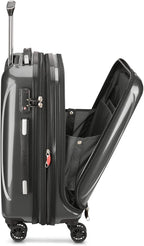 DELSEY PARIS Helium Aero Hardside Expandable Luggage with Spinner Wheels, Brushed Charcoal, 2-Piece Set (19/24)