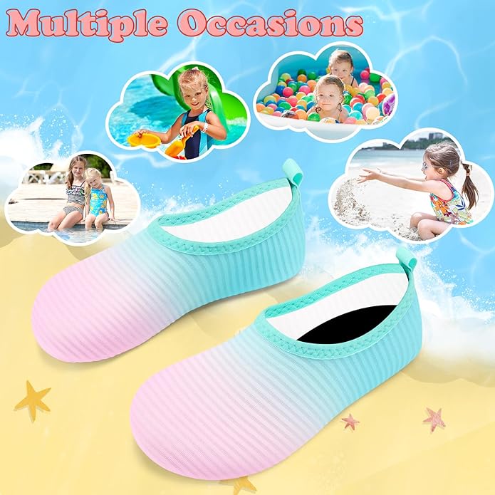 Deevike Kids Water Shoes Boys Grils Barefoot Quick Dry Aqua Socks Beach Shoes for Toddler Sports Swim Surf Outdoor Walking