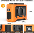 14500mAh Portable Waist Fan Clip On Belt- Rechargeable Battery Operated,Max 40H Cooling,5 Speed 14600RPM,Dual Air Vent, Hands-free Shirt Neck Fan With Light for Outdoor Jobsite Camping Traveling