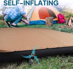 LOSTHORIZON Air & Foam Camping Mattress, Self-Inflating Sleeping Pad, 4.5" Thick, with Air Pump, Queen