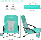 G4Free Beach Chair Folding Portable Beach Backpack Camping Chair for Adults with Mesh Back