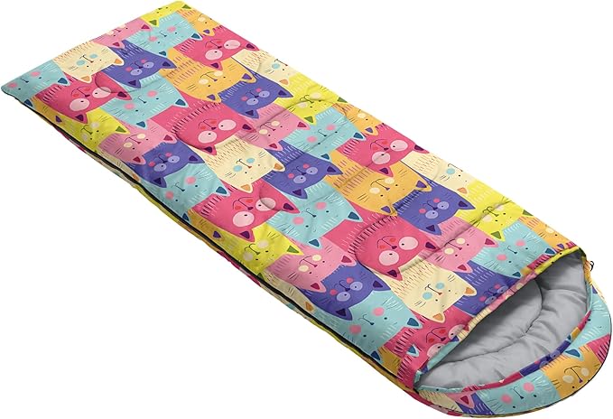 QOOMO Animals Camping Sleeping Bags,3 Season Warm & Cool Weather,Lightweight,Waterproof Sleeping Bags for Adults & Kids,Traveling,and Outdoors,Camping Gear Equipment