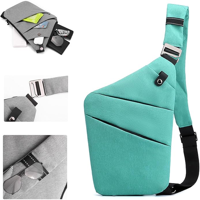 Crossbody Travel Bags for Women, New Theft Proof Safe Slim Sling Travel Purses, Personal Flex Shoulder Bag for Men Women