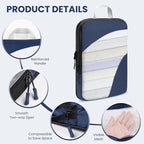 10 Set Compression Packing Cubes, Lightweight Travel Essentials, Stretchable Expandable Storage Bags, Compression Bags for Travel Accessories Luggage Storage Set (10 Pcs, Navy Blue)