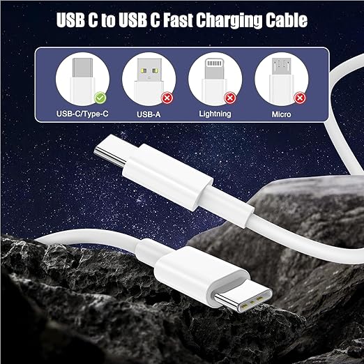 LOFPYE 15FT 60W USB C to USB C Cable, Type C to Type C Cable,Fast Charging Cable for iPhone Air 17 16e 16 15 Pro Plus Pro Max，for Galaxy S25/S24, for iPad Pro/Air/mini, for MacBook Pro/Air and More
