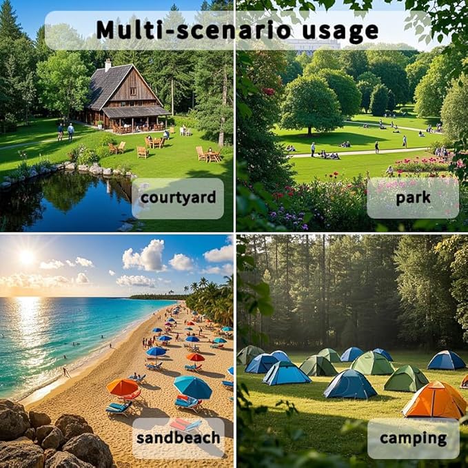 Double Hammock, Heavy Duty Portable, 500 lb Weight Capacity, Perfect for Both Indoors and Outdoors, 2 Person Hammock with Carrying Bag, Black White