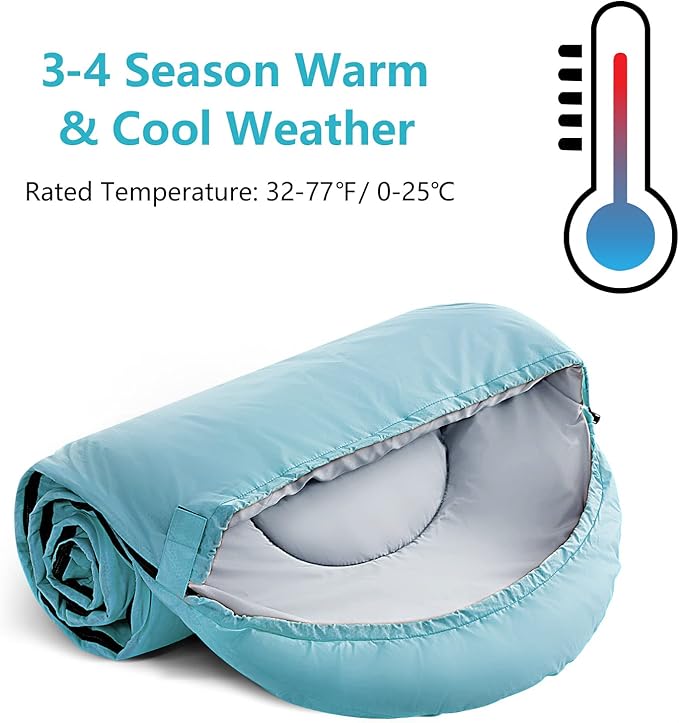 Sleeping Bags for Adults,Kids & Girls-Warm & Cold Weather Lightweight Waterproof Sleeping Bag Backpack with Compact Bag,Great for 3-4 Seasons Hiking,Camping and Outdoor