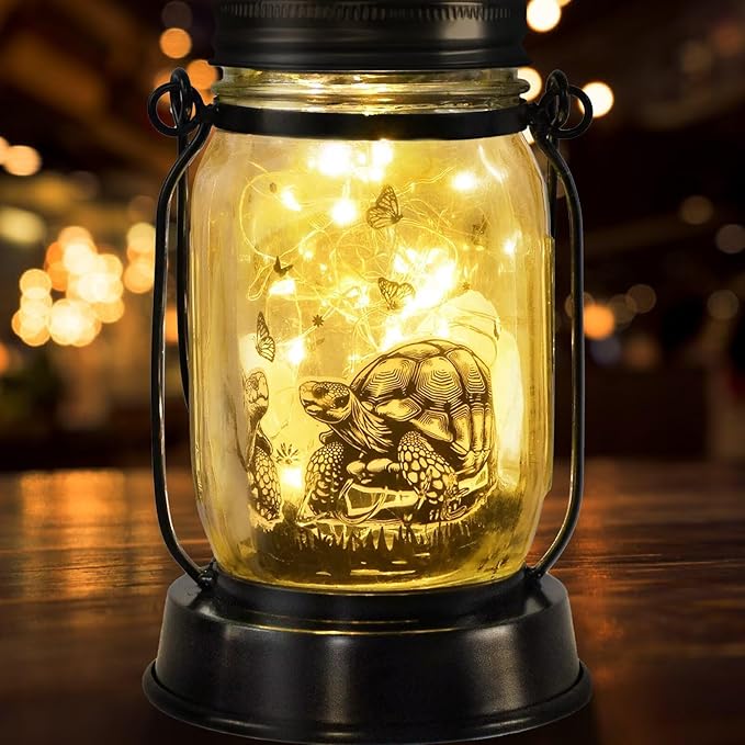 kyoryuger Tortoise Gifts for Women/Men Turtle Lovers Solar Lantern Mom Birthday, Mothers Day, Turtle Solar Garden Decoration Outside for Yard, Patio,Backyard,Porch, Torches