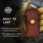 Leather Multitool Sheath Compatible with Leatherman Wave and Wave Plus, Ultra Durable Full Grain Leather Tool Holder, Multi Tool Holster for Belt, Solid Brass Rivets - Belt Accessories for Men - Brown