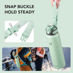 Enerbone 32 oz Insulated Water Bottle, Stainless Steel Bottle with Carrying Strap, Double-Wall Vacuum Insulation Design, Leakproof Sports Bottle with Straw, Keep Drinks Cold or Hot for Hours