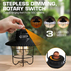 EverBrite LED Camping Lantern Pack of 2, USB C Rechargeable Lantern with 3 Light Modes, Vintage Outdoor Lanterns with Power Bank Function for Power Outages, Hurricane, Emergency, Fishing