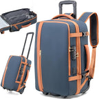 Fanwoli Vacuum Rolling Travel Backpack, Carry On Luggage with TSA Lock & Anti Theft Zipper, 70L Expandable Airback with Compression Pump, Waterproof Laptop Bag Ideal for Flight & Business