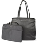 Kenneth Cole REACTION Marley Women’s Pebble Vegan Leather 16" Laptop Tote with Removeable 14" Laptop Sleeve, Black