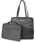 Kenneth Cole REACTION Marley Women’s Pebble Vegan Leather 16" Laptop Tote with Removeable 14" Laptop Sleeve, Black