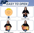 ALEVMOOM Upgraded XXL Telescoping Stool with Cushion,Taller 50cm Wider 30cm Collapsible More Sturdy Capacity 1000Lbs,Portable Camping Adjustable Stool for Garden Fishing Hiking Mountain BBQ (Fire)