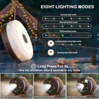 Camping String Lights with Remote Control, 4 in 1 Outdoor Camping Lantern (32.8Ft) with Quick 30s Recovery, Waterproof, Type-C Fast Charging, Portable Camping Lights for Camping/Yard/Hiking