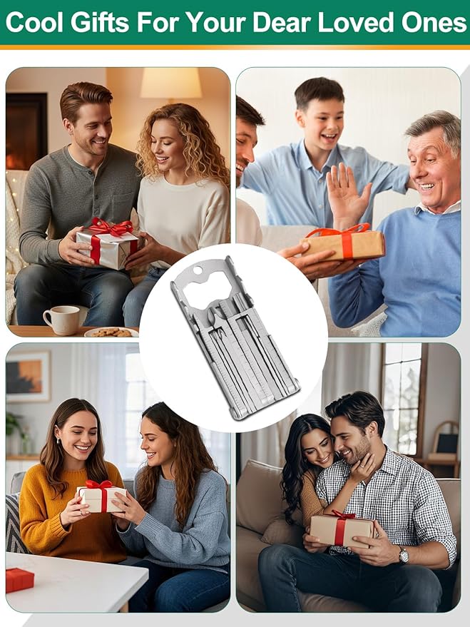 17-in-1 Mini Multitool Screwdriver Set, Precision Stainless Steel EDC Pocket Toolkit with Compact Precision Bit Set & Bottle Opener for Outdoor, Hiking, Camping and Survival