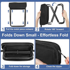 Portable Folding Camp Stool with Side Pocket, Lightweight Foldable Camping Stool for Adults, Backpacking Travel Fishing Stool Mini Chair, Compact Folding Seat with Storage Bag