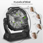 Portable Fan Rechargeable, 25400mAh Cordless Battery Powered Fan with LED Lantern, USB C Battery Operated for Travel Bedroom Home Camping Tent Office Beach Desk Fishing Table