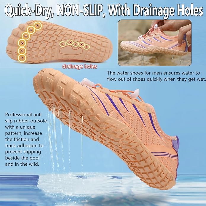 Water Shoes Mens Women Barefoot Shoes Quick Dry Aqua Outdoor Sports for Swim Pool Beach Surf Walk Water Yoga River Lake Hiking Kayaking