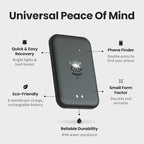 Pebblebee Tag Universal - Rechargeable Mini Item Tracker | Alternative to Air Tag & Android | 8-Month Battery Life | Works with Both Android & iOS Find My App | LED & Sound Alerts
