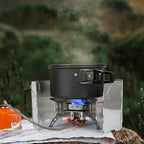 Odoland 3500W/6800W Windproof Camp Stove Camping Gas Stove with Windscreen, Fuel Canister Adapter, Piezo Ignition for Outdoor Backpacking Hiking and Picnic