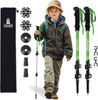 Lightweight Collapsible Kids Hiking Poles - Retractable Kids Hiking Stick, Telescoping Aluminum Trekking Poles 2 Pack, Adjustable Kids Ski Poles by Croosse