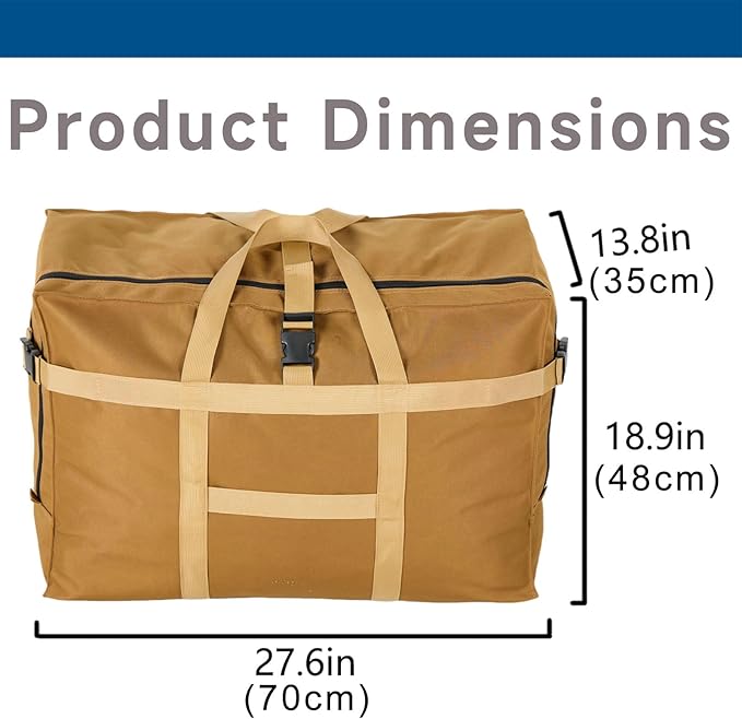 Large Duffel Bag, Waterproof Carry on Weekend Overnight Storage Bag over Luggage for Airline, Travel, Camping, Moving