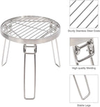 Lineslife Folding Campfire Tripod for Cooking, Portable Camping Tripod Stand with Grill Grate for Solo Stove Bonfire Fire Pit, Dutch Oven, Open Fire, Stainless Steel